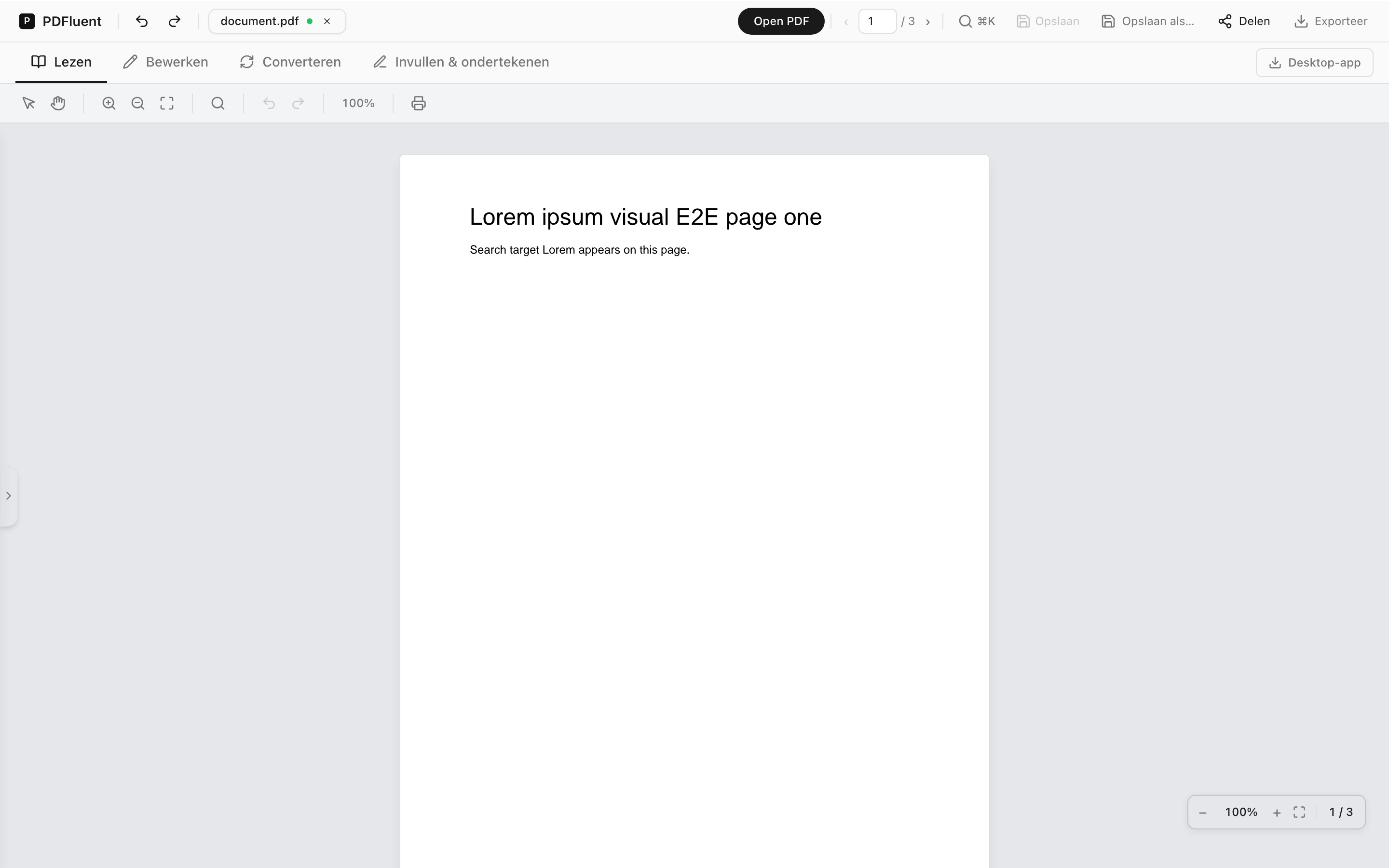 Read mode in PDFluent
